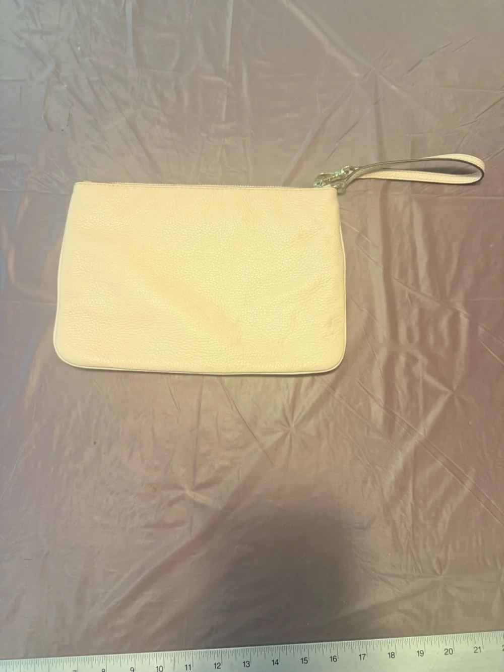 Michael Kors Dusty Pink Jet Set Travel Large Top Zip Pebbled Leather Wristlet - Picture 3 of 10